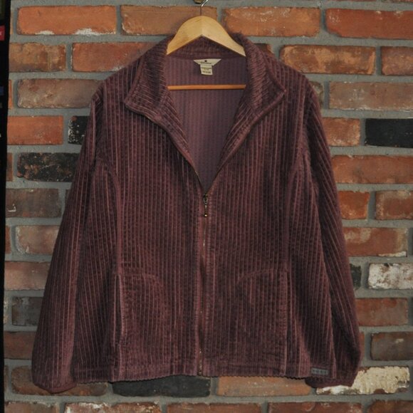 Vintage Woolrich Corduroy Zip-up Coat Jacket Hazel Berry XL - Picture 5 of 9